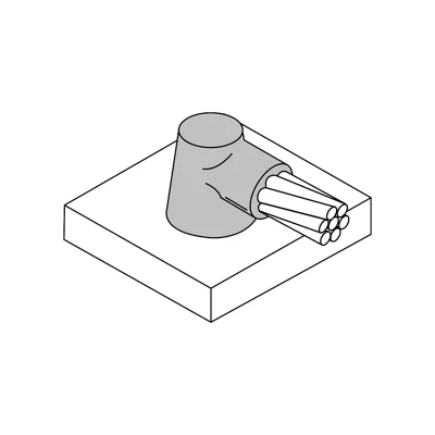 EXOTHERMIC MOLD - HORIZONTAL CABLE TO HORIZONTAL FLAT STEEL