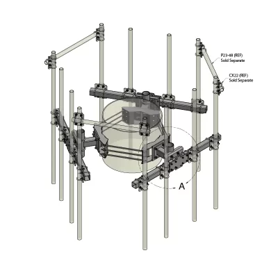 (MTTF3 Series) 3-Sector Monopole T-Arm Frame Kit